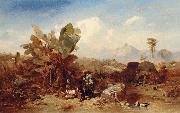 Eduard Hildebrandt Landscape with Black People oil painting artist